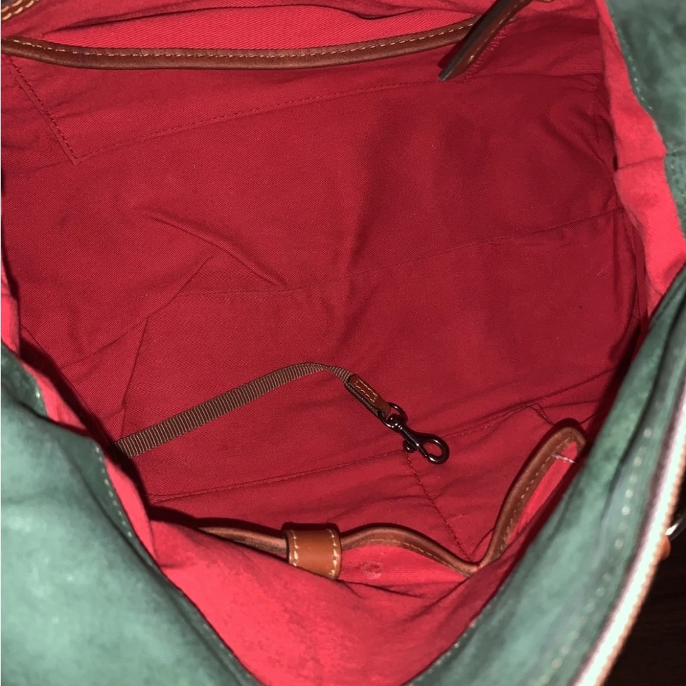 πππDooney & Bourke Coated Canvas Satchel with Tan Leather Accents - Picture 10 of 15